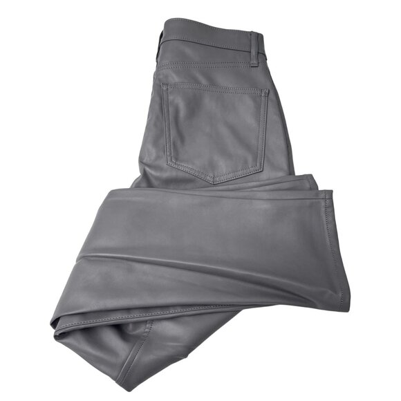 Gap Vintage Slim High Rise Faux Leather Ankle Pants Gray Women's 26/12R‎ - Picture 5 of 11